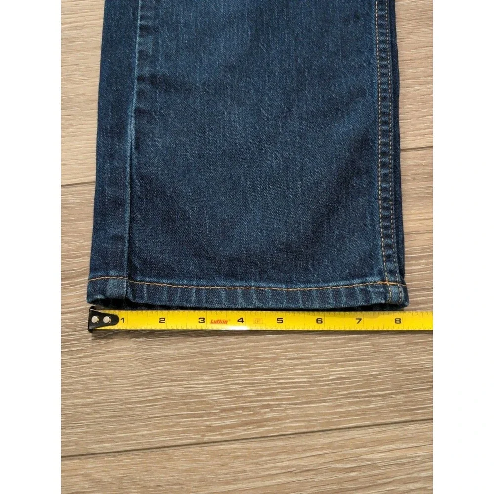 LEVI'S 505 DENIM STRAIGHT STRETCH BLUE JEANS in MENS SIZE 36 X 34 DARK WASH EUC